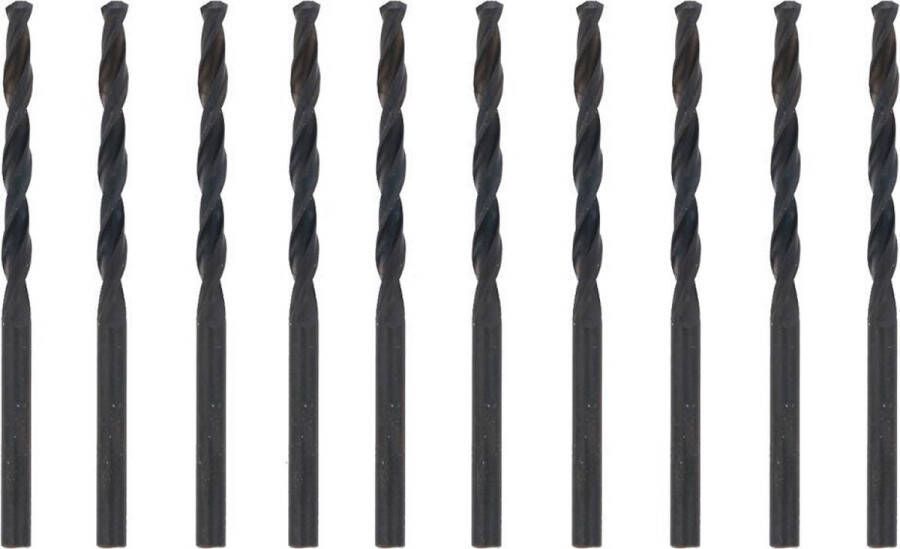 Benson Set van 10 HSS metaalboren 4.5 mm gerold spiraalontwerp rechts snijdend 79 mm lengte