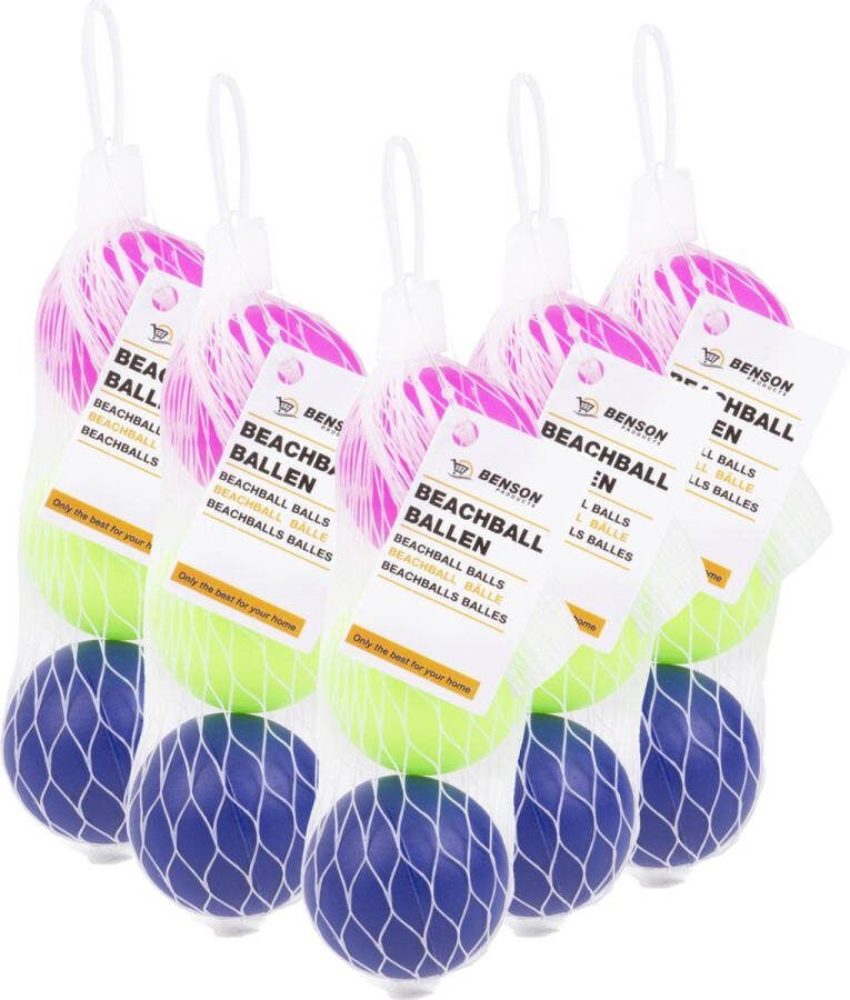 Benson Set van 15x stuks gekleurde premium beachballetjes beachball balletjes