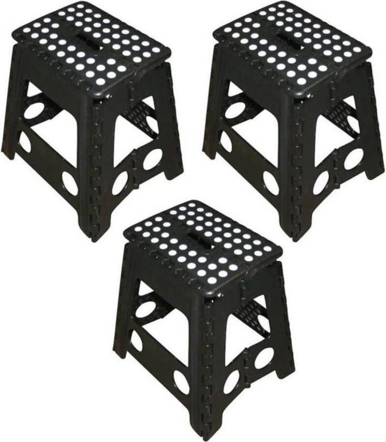 Benson Set van 3x stuks opvouwbare krukjes opstapjes formaat 29 x 22 x 39 cm