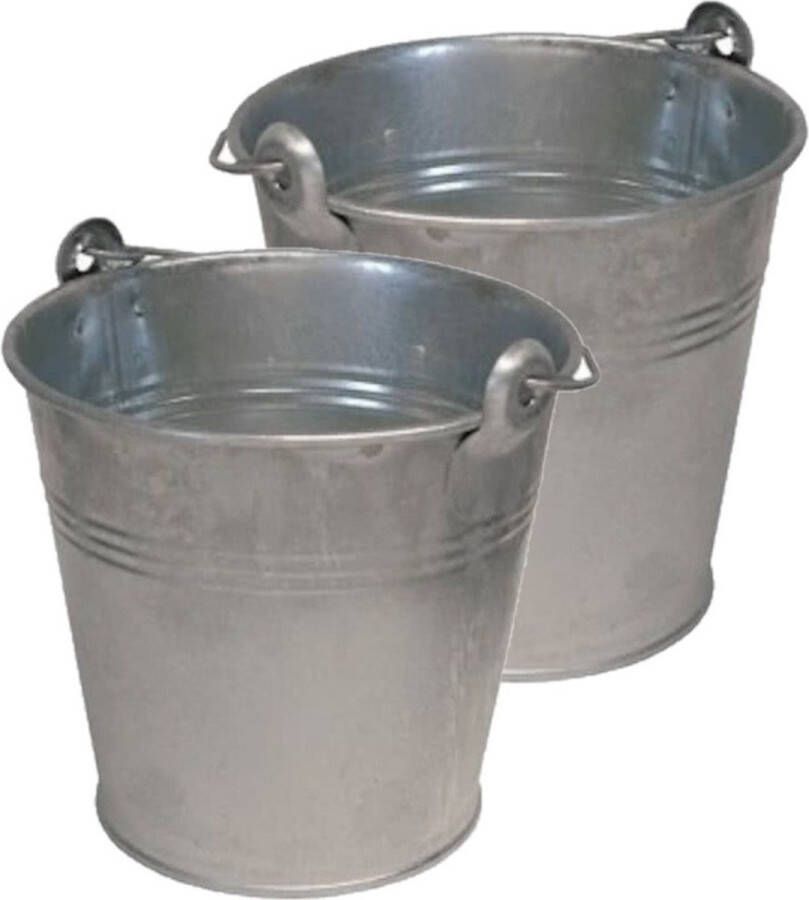 Benson Set van 4x emmers teil van zink met handvat 12 liter metaal