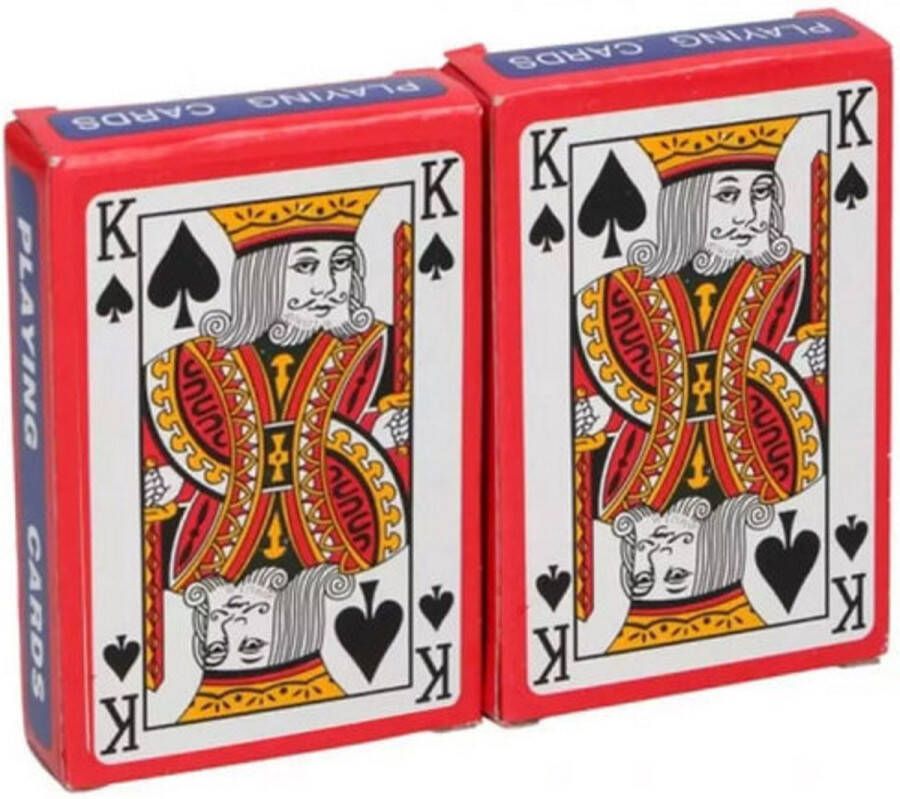 Merkloos Set van 2x geplastificeerd poker kaartspel speelkaarten Kaartspel