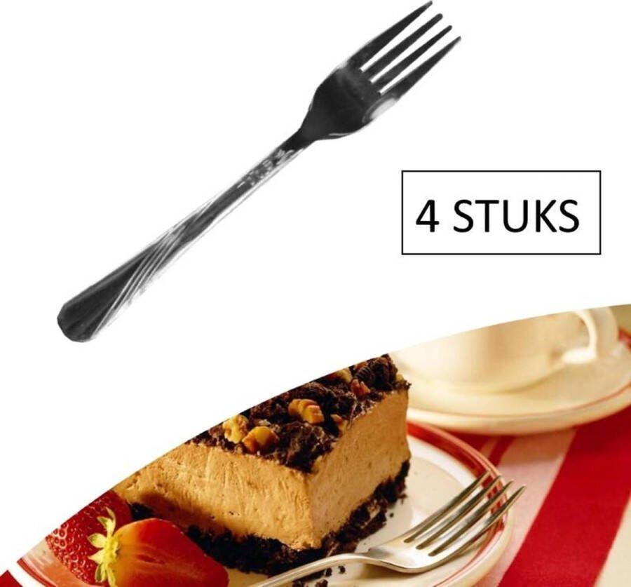 Benson Stijlvolle gebaksvorkjes chroom set van 4 duurzaam en elegant