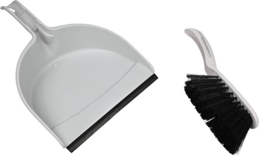Benson Stoffer en blik kunststof 33 x 22 cm grijs rubber rand