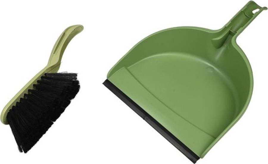 Benson Stoffer en blik kunststof 33 x 22 cm groen rubber rand