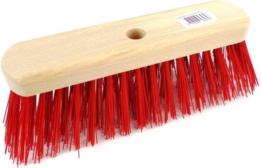 Benson Straatbezem Kunststof Haren 29 cm Rood 6 Rijen Exclusief Steel