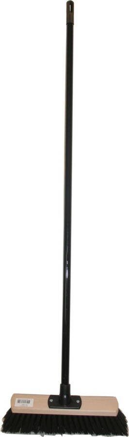 Benson Straatbezem Zachte kunststof haren Inclusief steel 30 cm breed Zwart