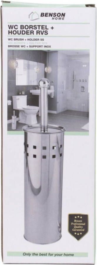 Benson Toiletborstel Set RVS 2 stuks Staand Model Wit Sanitair 2x Toiletborstelset