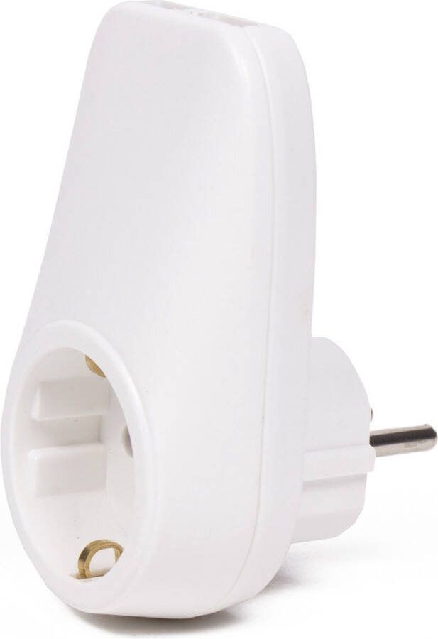 Benson Tussenstekker met dubbele USB lader extra stopcontact wit 10 cm