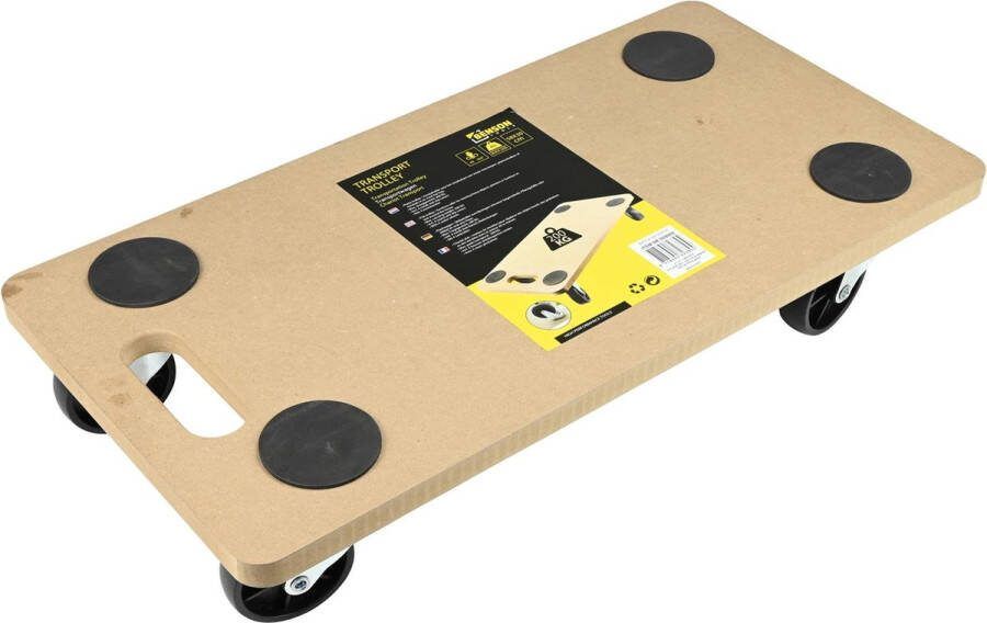 Benson Verhuis trolley hondje meubelroller met handvat MDF 200 kg 58 x 30 cm