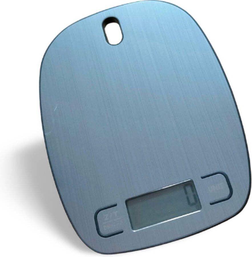 Benson Weegschaal Keukenweegschaal Digitaal 1gr Tot 5kg Tarra functie Chroom Inclusief Batterijen