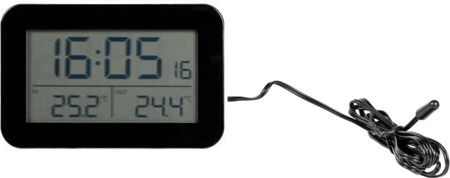 Benson Multifunctioneel weerstation thermometer en alarmklok 11 x 7 3 cm binnen en buiten