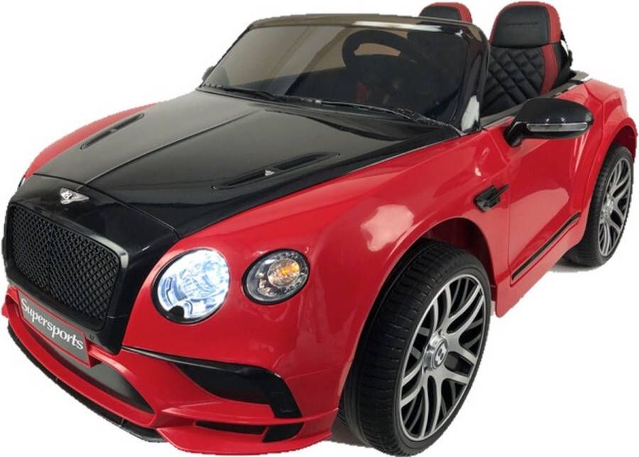 Bentley Kars Toys Continental Elektrische Kinderauto Rood en Zwart 1 5 2 Persoons Met Afstandsbediening