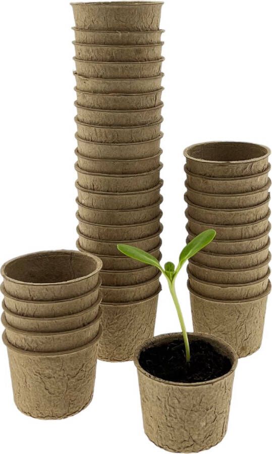 Benza 100 x Biologisch Afbreekbare Zaadpotjes Stekpotjes Kweekpotjes Ø 7 cm x H 5 cm