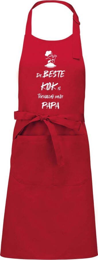Benza De beste kok is toevallig mijn PAPA Grappige Leuke Mooie Keukenschort Rood