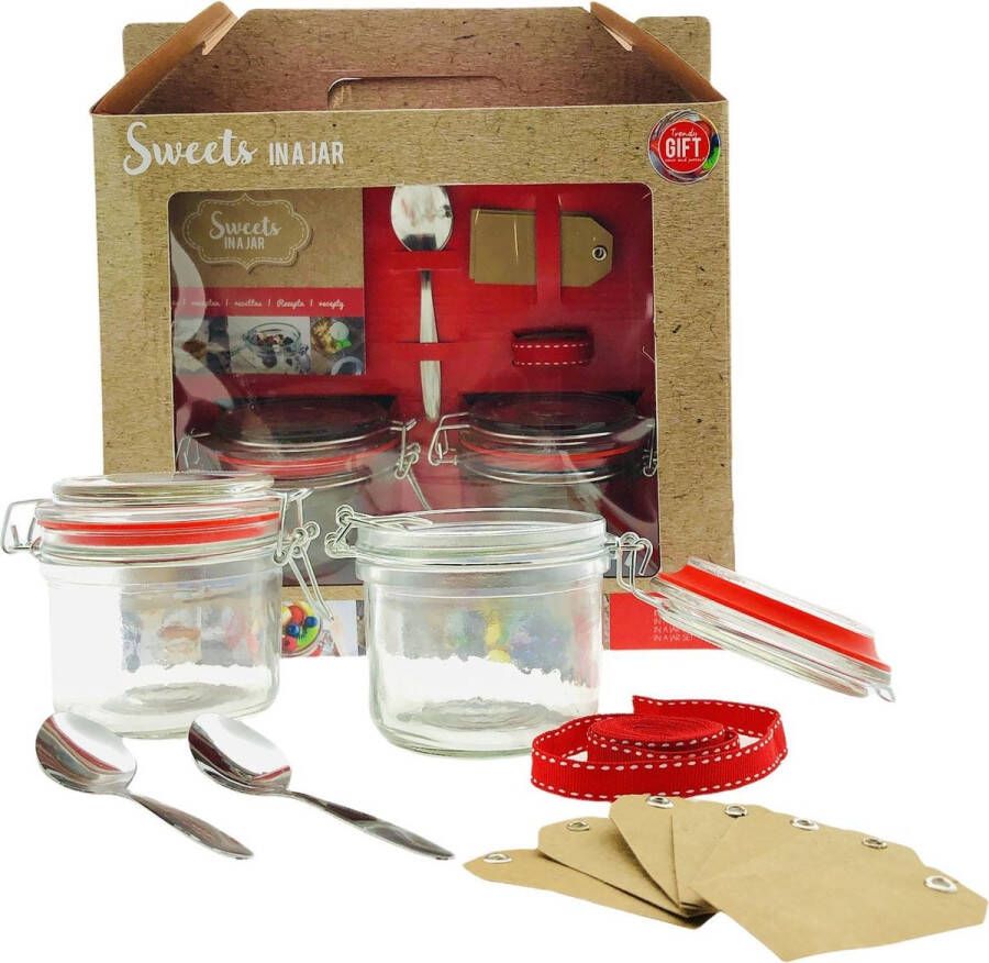 Benza Dessert In Weckpotje – 2 Stuks – 200 Ml Cadeau-Pakket Rood