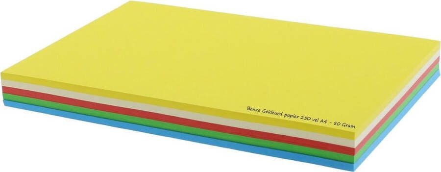 Benza Gekleurd Printpapier Hobbykarton 80 Gram A4 Assortiment