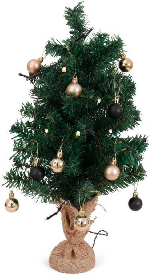 Benza Kerstboom met verlichting en kerstballen 52 x 36 cm