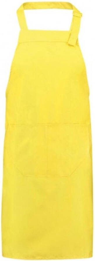 Benza Keukenschort Royal Chef geel blanco polyester katoen 75 x 85 cm