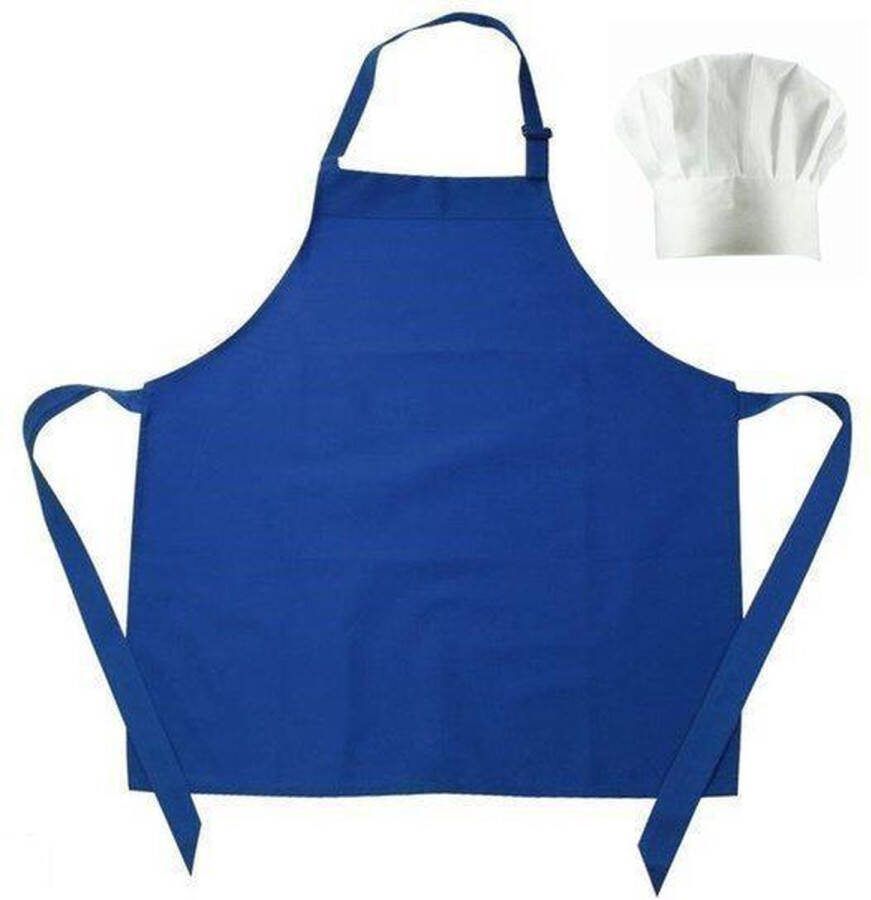 Benza Kinderschort met koksmuts Kobaltblauw 50 x 60 cm