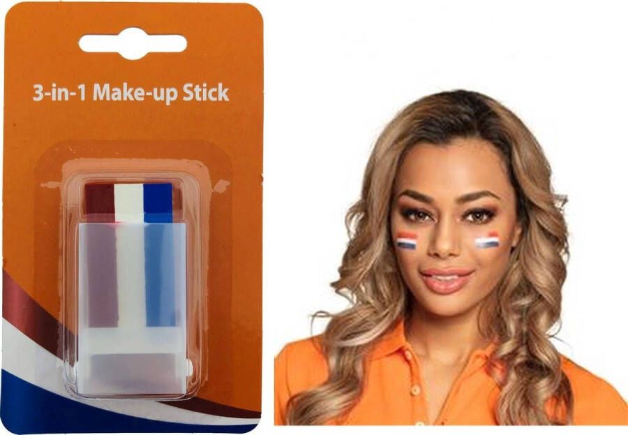 Benza Make-up Stick Schminkstift Schminkstick Rood Wit Blauw 2 Stuks