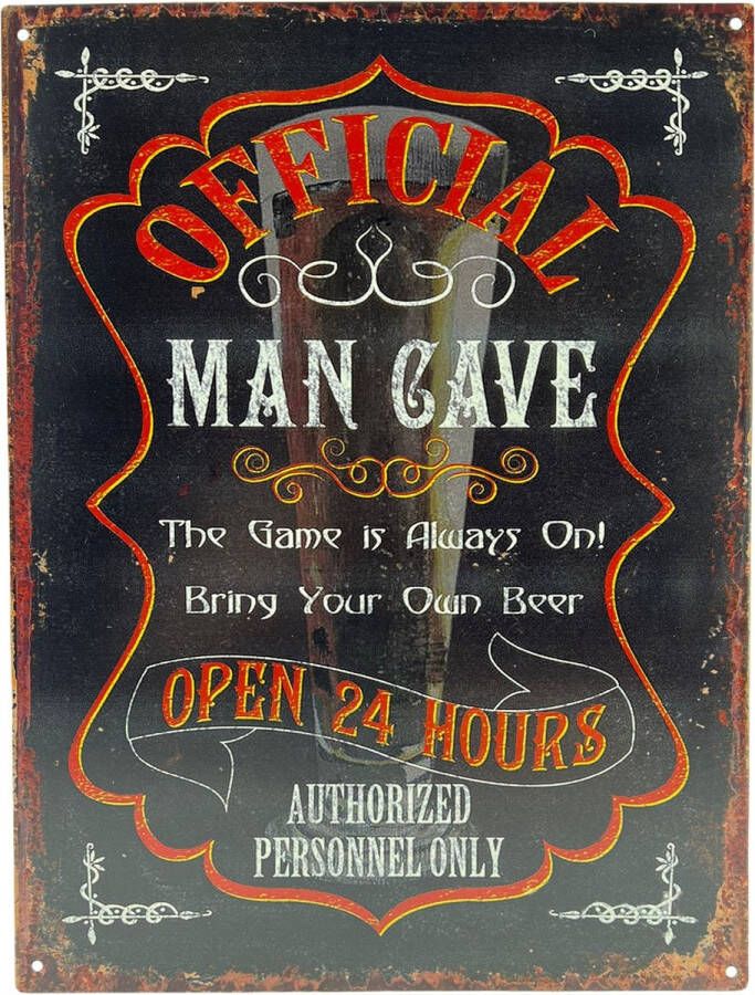 Benza Metalen wandbord Metal Sign Man Cave 33 x 25 cm