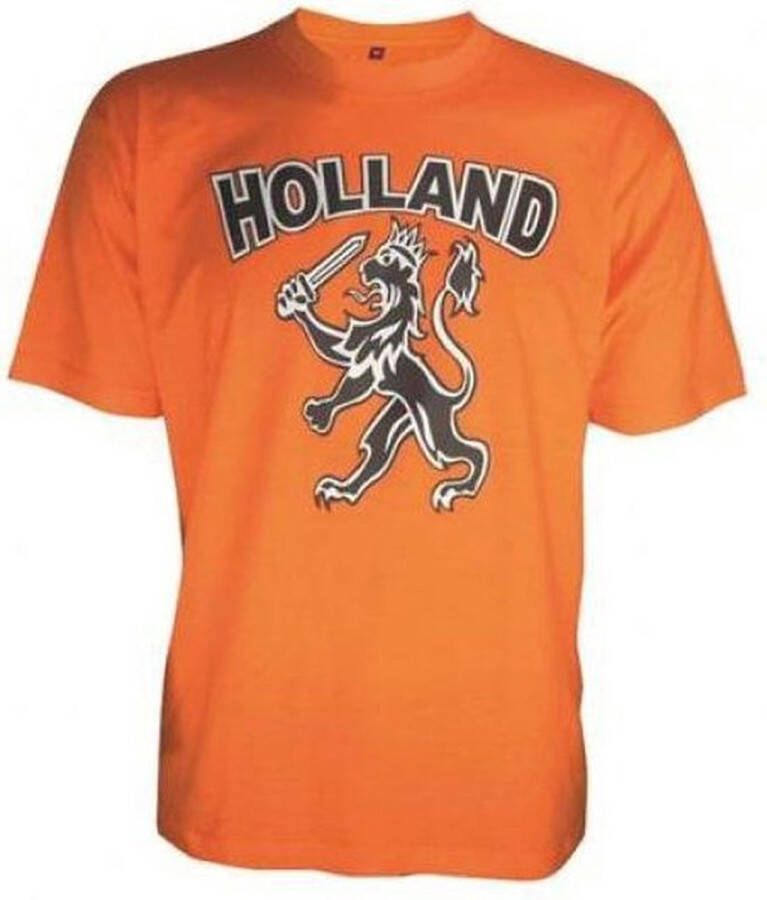 Benza T-shirt EK WK Voetbal oranje T-shirt met leeuw maat M