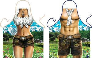 Benza Tiroler Vrouw En Man Grappig Leuk Tirol Schort Keukenschort