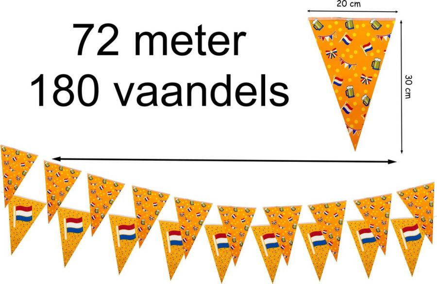 Oktoberfest Vlaggenlijn Oranje Voetbal EK WK Koningsdag Nederlandse vlag Bierpullen 72 meter