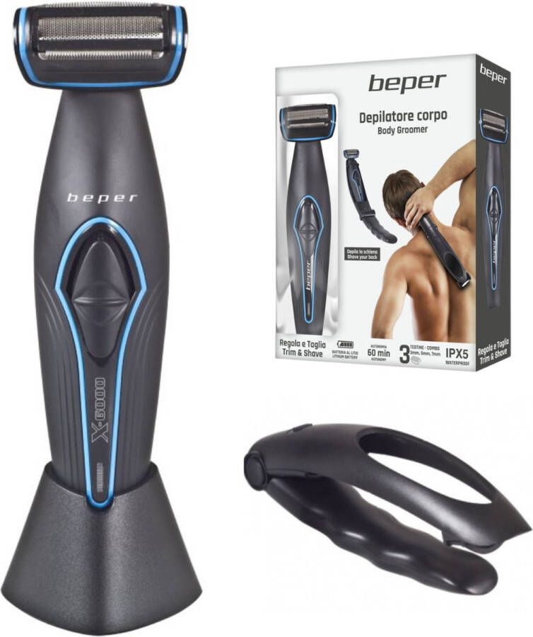 Beper 40.330 Bodygroomer voor Mannen Groomingsysteem Lichaamstrimmer Bodytrimmer Scheerapparaat