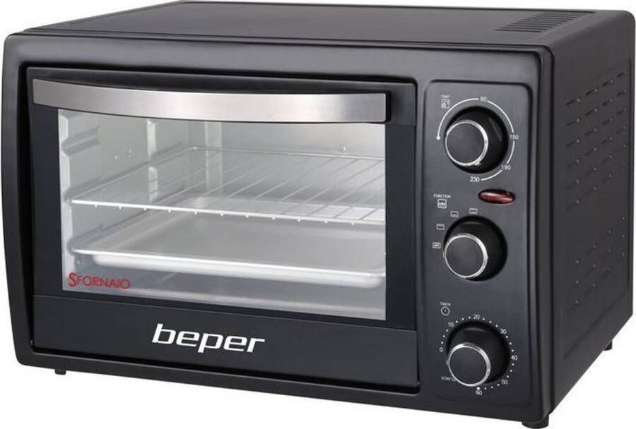 Beper 90.883 Elektrische Bakoven 20 liter Zwart Elektrische Bakoven Oven met Elektrische Functie Elektrische Oven Elektrische Bakoven Te Koop Bakoven Elektrisch