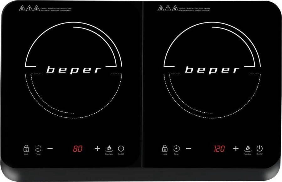 Beper BF.720 Dubbele Inductie Kookplaat 2 Zones Dubbele Inductiekookplaat Krachtige Kookplaat Inclusief 2 Zones