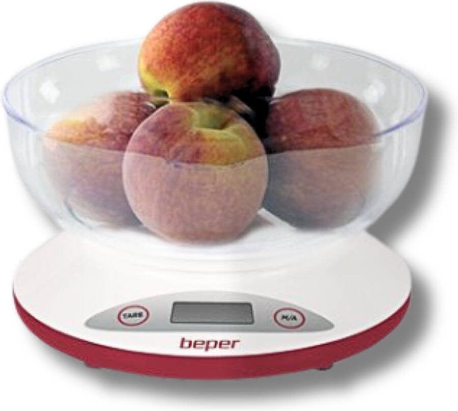 Beper Keukenweegschaal Digitale Keukenweegschaal Weegschaal Keuken Precisie Weegschaal Tarra Functie Wit