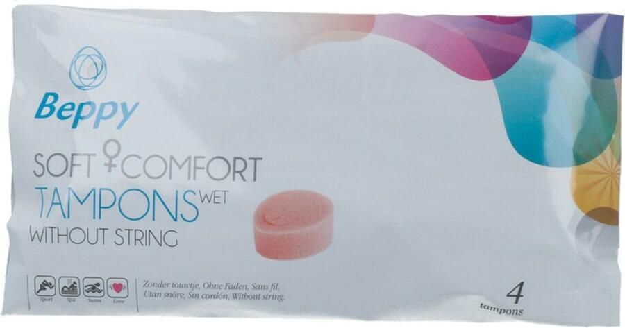 Beppy Soft+Comfort Tampons WET 4 stuks zonder touwtje
