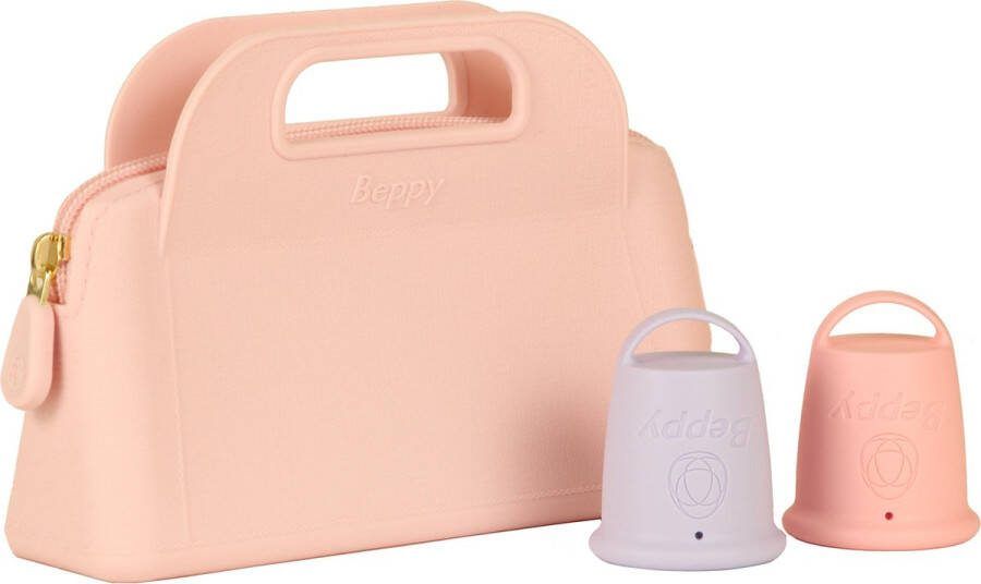 Beppy Menstruatiecup Cotton Candy 2 stuks + Lady to go 1 roze cup & 1 paarse menstruatiecup