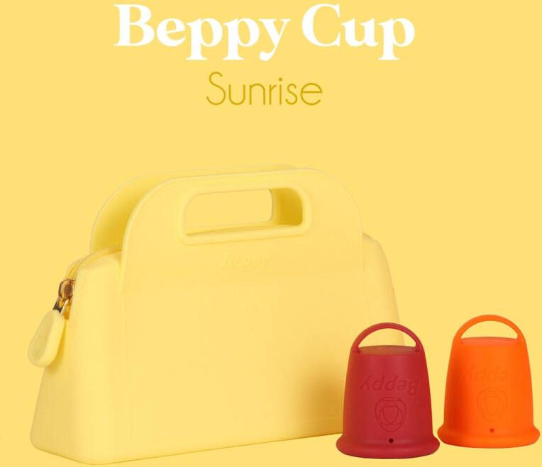 Beppy Menstruatiecup Sunrise 2 stuks + Lady to go 1 rode & 1 oranje menstruatiecup