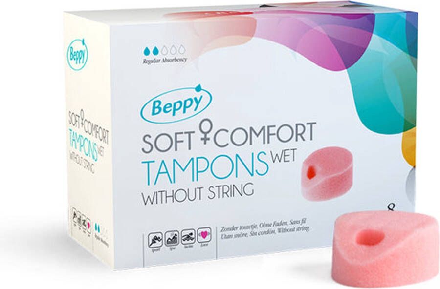 Beppy Soft+Comfort Tampons WET 8 stuks zonder touwtje