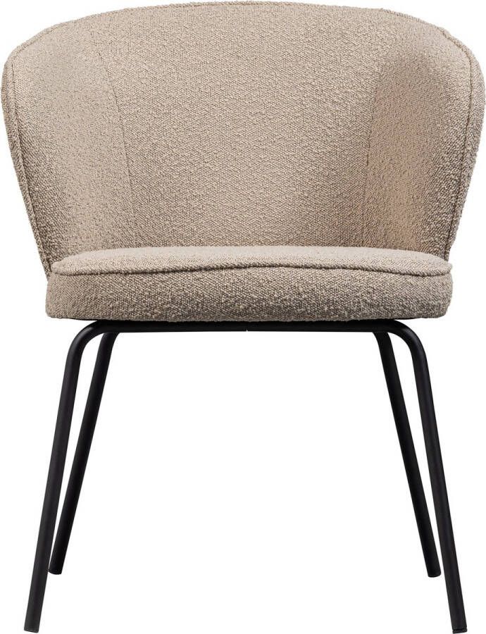 BePureHome Admit Eetkamerstoelen Bouclé Beige Set van 2