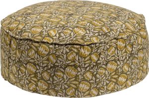 BePureHome BuPureHome Poef Bloom Katoen Groen Bruin 25x65x65