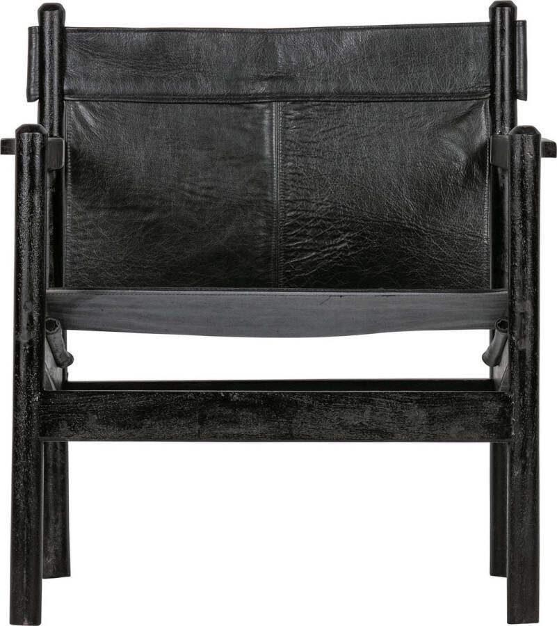 BePureHome Chill Fauteuil Echt Leer Zwart 75x68x72