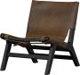 BePureHome Fauteuil Consume Hout echt Leer Zwart bruin 86x78x62 - Thumbnail 1