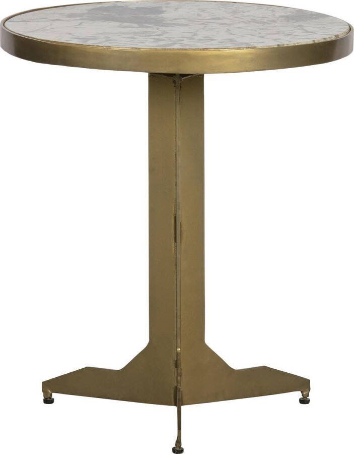 WOOOD Bijzettafel Cute Marmer Koper Rond BePureHome
