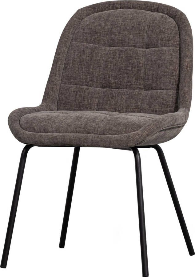 BePureHome Eetkamerstoel Crate Fluweel Warm Grijs Set van 2