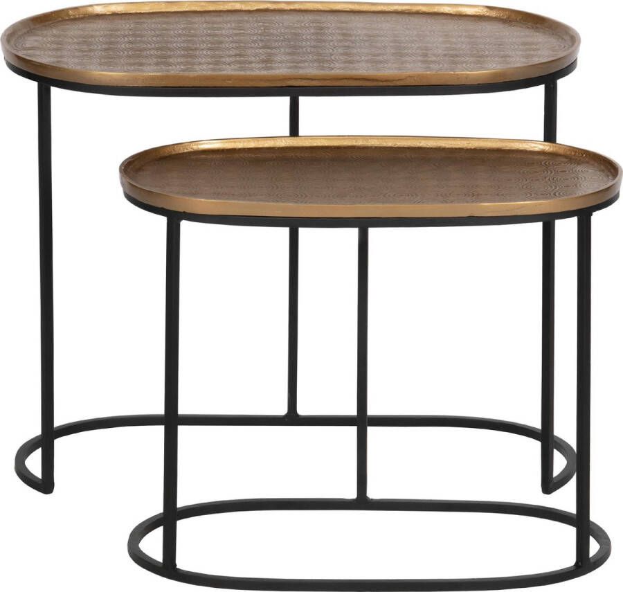 BePureHome Bijzettafel Embrace Set van 2 stuks Antique Brass Ovaal