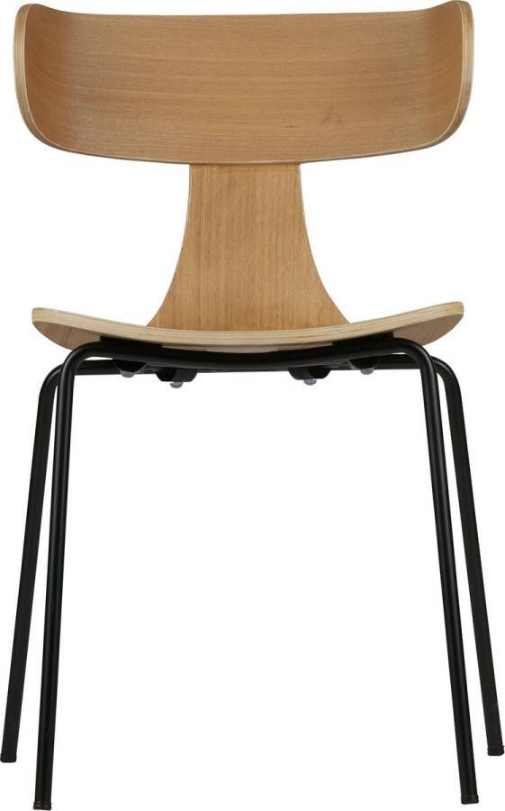 BePureHome | Form Houten Stoel Metalen Poot Naturel | Zitmeubels eetkamer | Eetkamerstoel