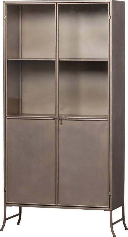 BePureHome Fossil Vitrinekast Metaal Champagne 180x95x38