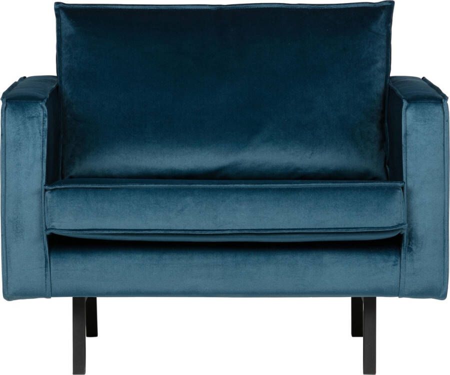 BePureHome | Rodeo Fauteuil Velvet Blue | Zitmeubels woonkamer | Fauteuil