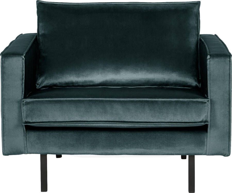 BePureHome | Rodeo Fauteuil Velvet Teal | Zitmeubels woonkamer | Fauteuil