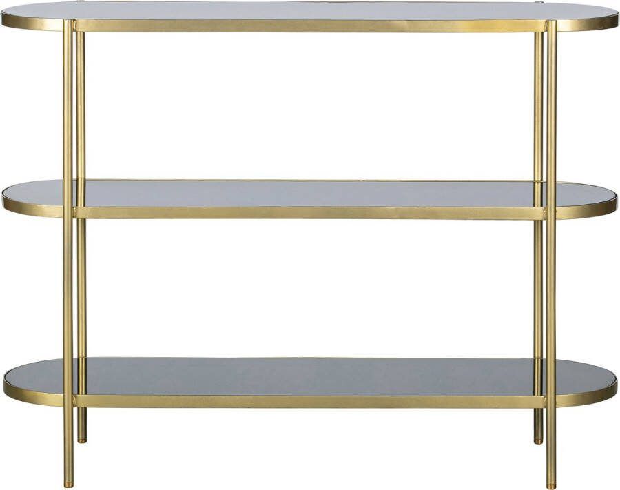 BePureHome Smokey Sidetable Metaal Glas Antique Brass 120x38x90