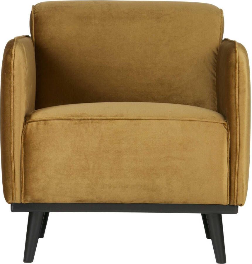 BePureHome | Statement fauteuil met arm fluweel honinggeel | Zitmeubels woonkamer | Fauteuil