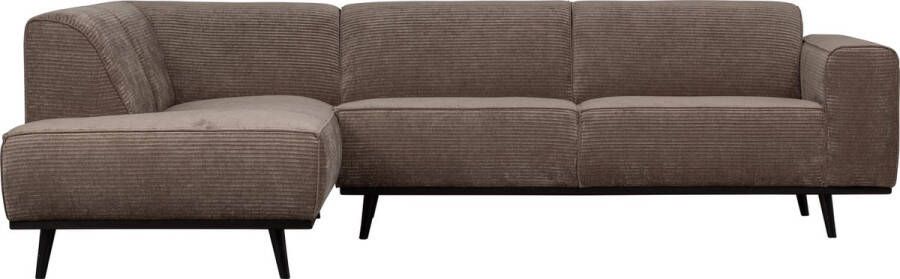 BePureHome | Statement Hoekbank Links Rib Taupe | Zitmeubels woonkamer | HoekbankModulaire banken